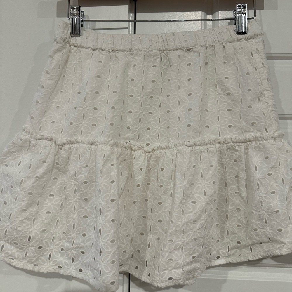 White Eyelet Mini Skirt